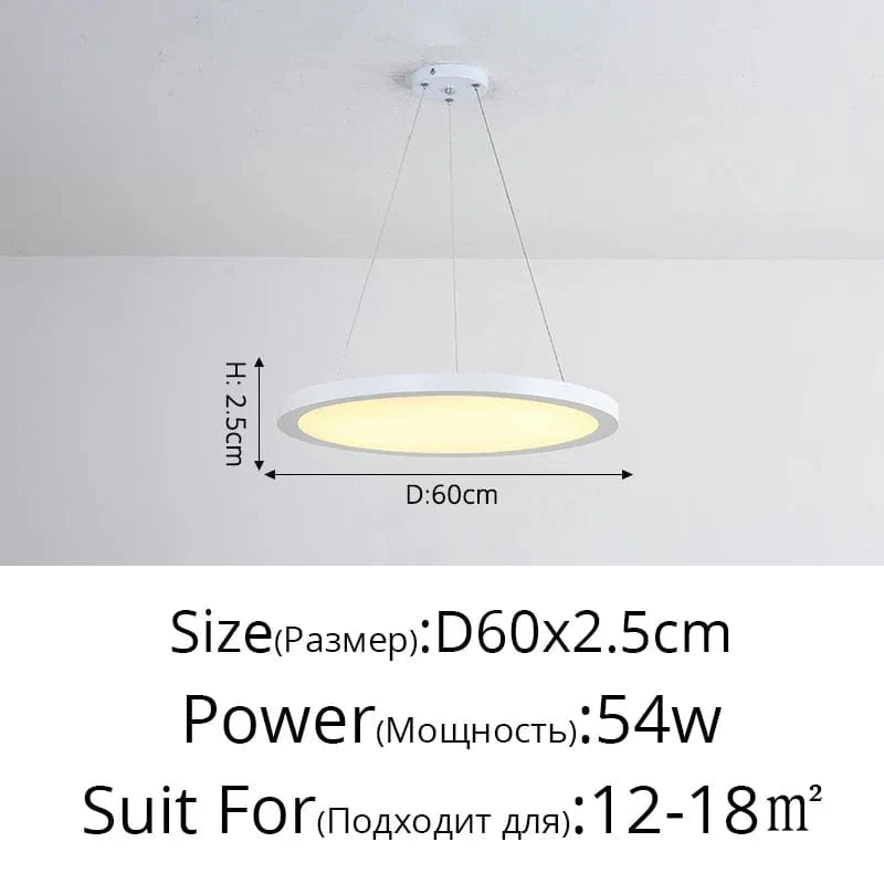 Suspension LED Ronde Dorée Moderne - Tendance Lumière | Marco Lucetti Blanc D60x2,5cm 54W / Blanc froid, pas de télécommande