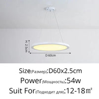 Suspension LED Ronde Dorée Moderne - Tendance Lumière | Marco Lucetti Blanc D60x2,5cm 54W / Blanc froid, pas de télécommande