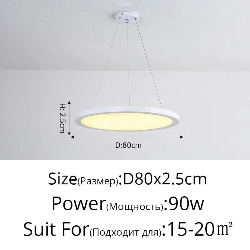 Suspension LED Ronde Dorée Moderne - Tendance Lumière | Marco Lucetti Blanc D80x2,5cm 90W / Blanc froid, pas de télécommande