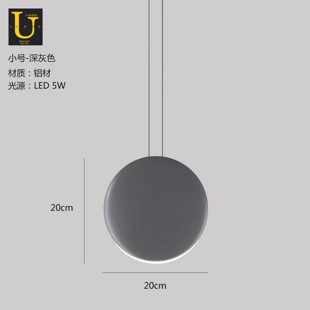 Suspension LED ronde en aluminium – Design élégant | Marco Lucetti Gris - 20cm