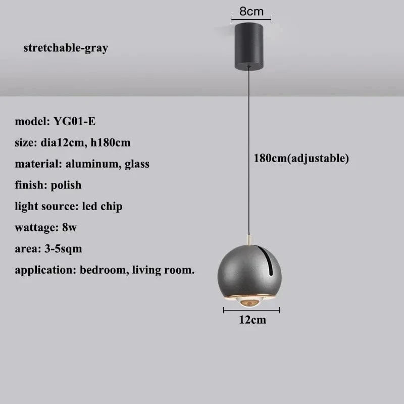 Suspension LED ronde moderne avec angle ajustable | Marco Lucetti Extensible-gris / 3 effets de lumière
