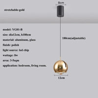 Suspension LED ronde moderne avec angle ajustable | Marco Lucetti Extensible-or / 3 effets de lumière