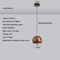 Suspension LED ronde moderne avec angle ajustable | Marco Lucetti Fixe-marron / 3 effets de lumière