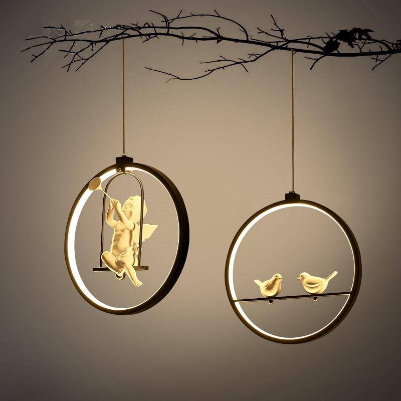 Suspension LED Rondo Bird (noir ou blanc) | Marco Lucetti