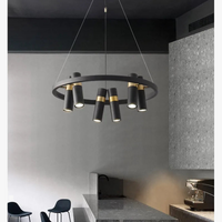 Lustre LED rotative en fer forgé - Design moderne