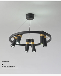 Lustre LED rotative en fer forgé - Design moderne