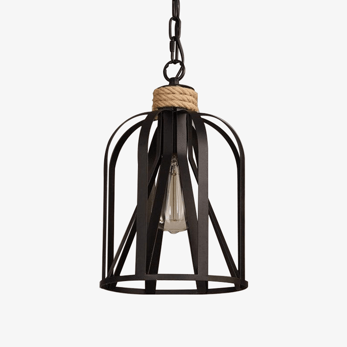 Suspension LED Rustique Cage Métal Noir | Marco Lucetti LED