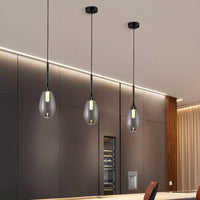 Suspension LED Saeli en verre fumé | Marco Lucetti