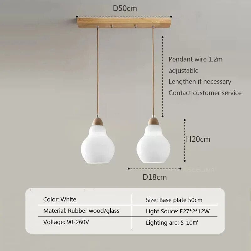 Suspension LED Scandinave en Bois | Marco Lucetti 023PL006 A1 2H / Blanc froid