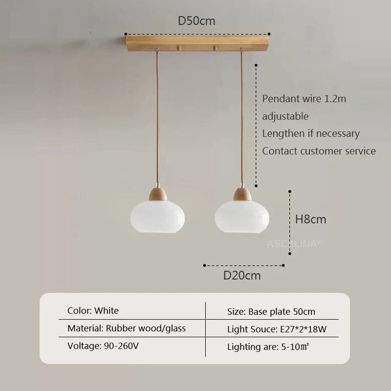 Suspension LED Scandinave en Bois | Marco Lucetti 023PL006 B1 2H / Blanc froid