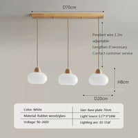 Suspension LED Scandinave en Bois | Marco Lucetti 023PL006 B1 3H Longue / Blanc froid