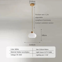 Suspension LED Scandinave en Bois | Marco Lucetti 023PL006 B1 / Blanc froid