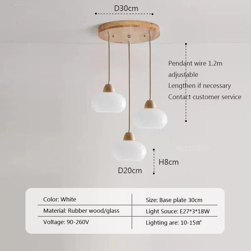 Suspension LED Scandinave en Bois | Marco Lucetti 023PL006 B1 Disque 3H / Blanc froid