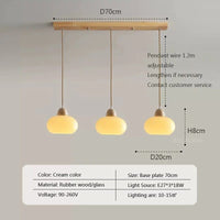 Suspension LED Scandinave en Bois | Marco Lucetti 023PL006 B2 3H Longue / Blanc froid
