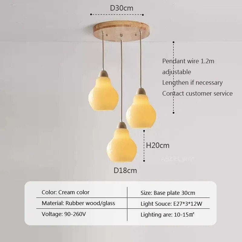 Suspension LED Scandinave en Bois | Marco Lucetti 023PL006 Disque A2 3H / Blanc froid