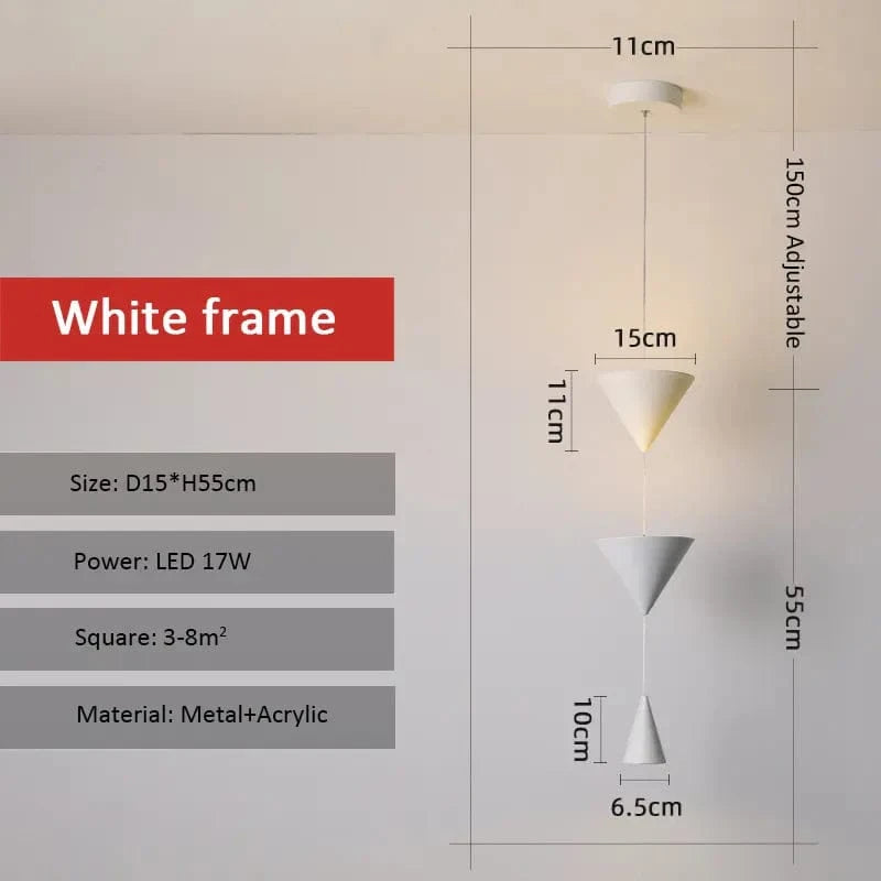 Suspension LED Scandinave Moderne | Marco Lucetti Cadre blanc / Blanc chaud, pas de télécommande / CHINE