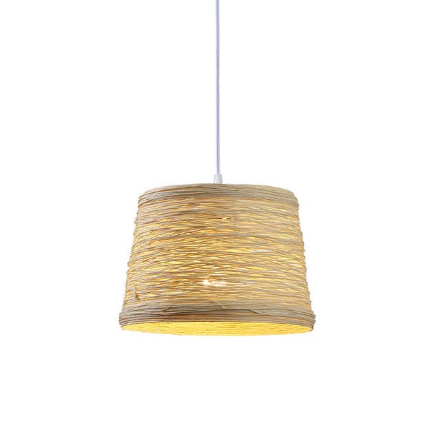 Suspension LED Sevyn en rotin contemporain. | Marco Lucetti B - Beige
