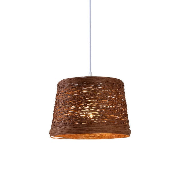 Suspension LED Sevyn en rotin contemporain. | Marco Lucetti B - Marron