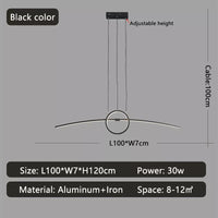 Suspension LED Smart Home Alexa | Marco Lucetti Noir Longueur 1000mm / Intensité variable avec Alexa