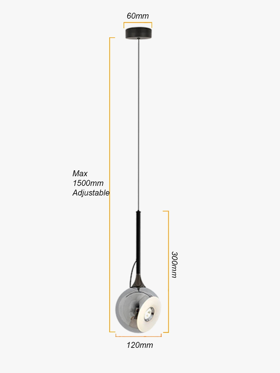 Suspension LED Sphérique Magnétique - Angle Réglable Nordique