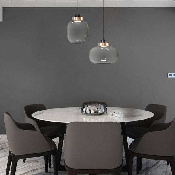 Suspension LED Sphère en Verre avec Cercle Cuivré | Marco Lucetti