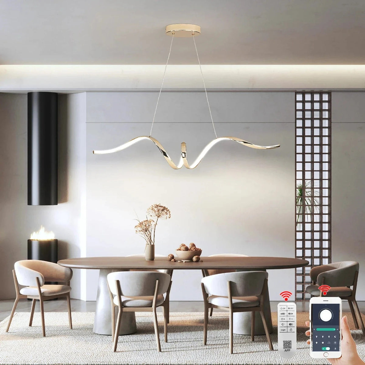 Suspension LED Spirale Chromée | Marco Lucetti
