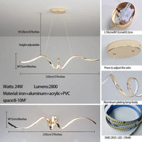 Suspension LED Spirale Chromée | Marco Lucetti Or L930mm / Intensité variable sans Alexa