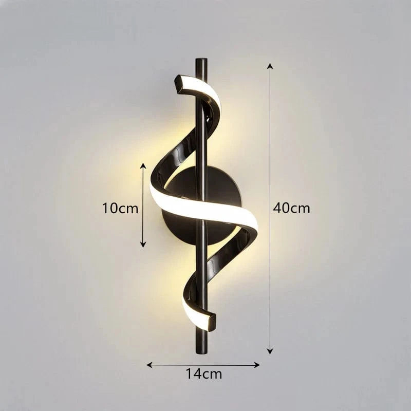 Suspension LED Spiralight | Marco Lucetti Applique Noir 12W / Lumière chaude