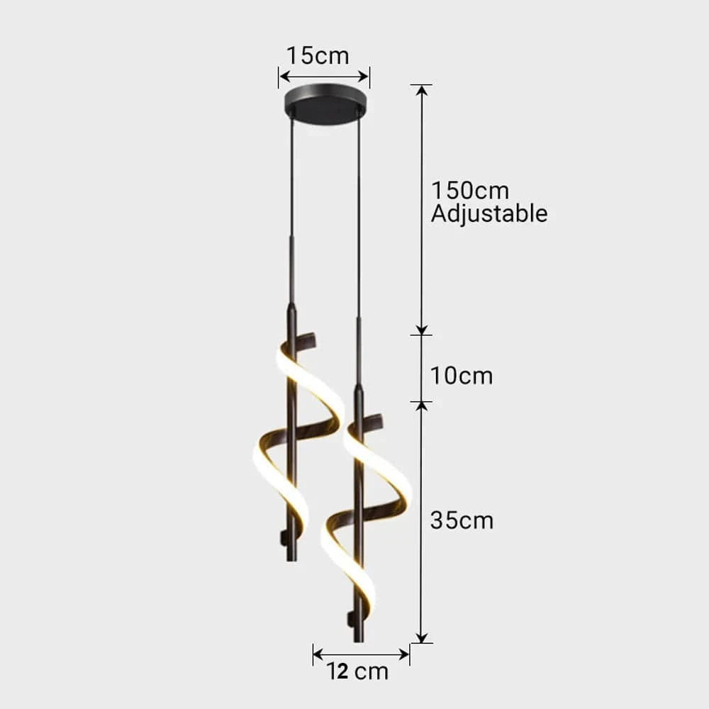 Suspension LED Spiralight | Marco Lucetti B - double tête 24W / Lumière chaude