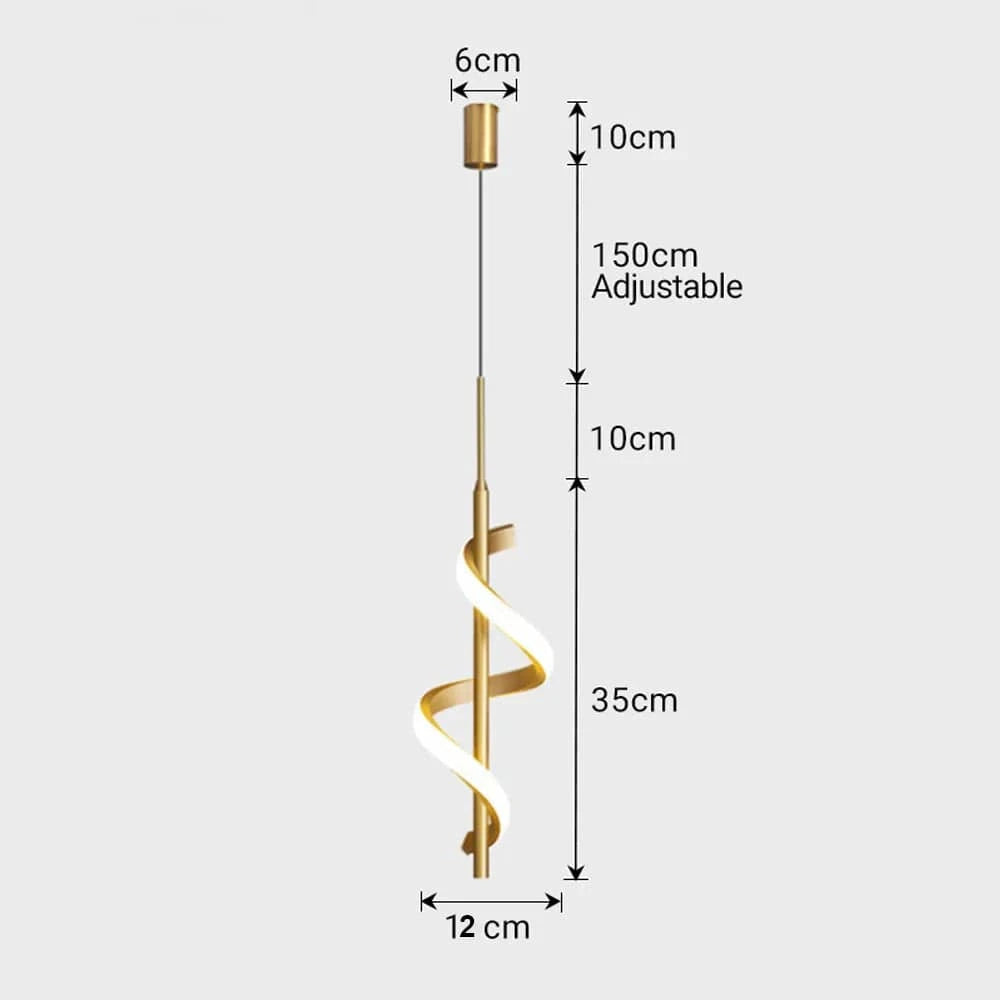 Suspension LED Spiralight | Marco Lucetti G - tête unique 12W / Lumière chaude