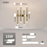 Suspension LED StrongGlow | Marco Lucetti 8 lampes - Doré / Froide