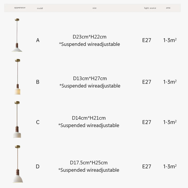 Suspension LED nordique en bois massif et céramique de haute qualité