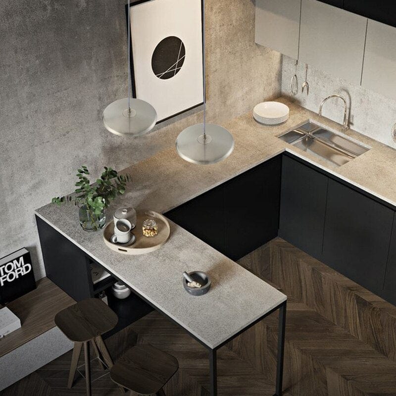 Suspension LED Sysley avec abat-jour plat et arrondi | Marco Lucetti