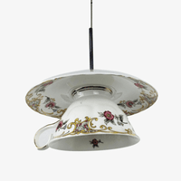 Suspension LED Tasse en céramique Fleurie