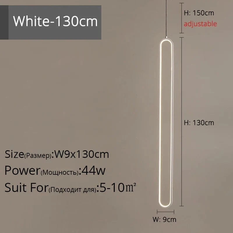 Suspension LED "Touw" - Petite Touche Nordique Épurée | Marco Lucetti Blanc L9x130cm 44W / Blanc froid, pas de télécommande