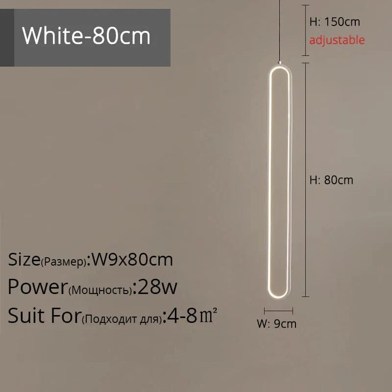 Suspension LED "Touw" - Petite Touche Nordique Épurée | Marco Lucetti Blanc L9x80cm 28W / Blanc froid, pas de télécommande