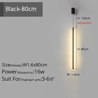 Suspension LED "Touw" - Petite Touche Nordique Épurée | Marco Lucetti Noir L1,6x80cm 16W / Blanc froid, pas de télécommande