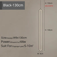 Suspension LED "Touw" - Petite Touche Nordique Épurée | Marco Lucetti Noir L9x130cm 44W / Blanc froid, pas de télécommande