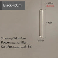 Suspension LED "Touw" - Petite Touche Nordique Épurée | Marco Lucetti Noir L9x40cm 18W / Blanc froid, pas de télécommande