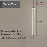 Suspension LED "Touw" - Petite Touche Nordique Épurée | Marco Lucetti Noir L9x80cm 28W / Blanc froid, pas de télécommande