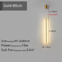 Suspension LED "Touw" - Petite Touche Nordique Épurée | Marco Lucetti Or L1,6x80cm 16W / Blanc froid, pas de télécommande