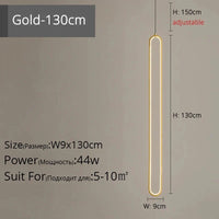 Suspension LED "Touw" - Petite Touche Nordique Épurée | Marco Lucetti Or L9x130cm 44W / Blanc froid, pas de télécommande