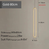 Suspension LED "Touw" - Petite Touche Nordique Épurée | Marco Lucetti Or L9x80cm 28W / Blanc froid, pas de télécommande