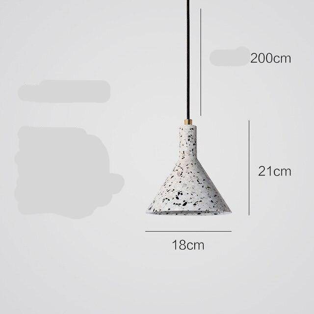 Suspension LED triangle en ciment terrazzo | Marco Lucetti Blanc / Froide
