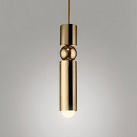 Suspension LED tube doré Céléstia | Marco Lucetti