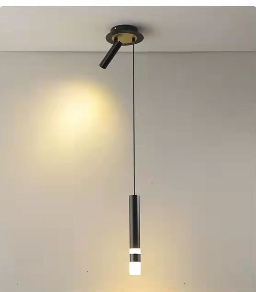 Suspension LED Tube Lumineux Doré ou Noir - Amias  | Marco Lucetti