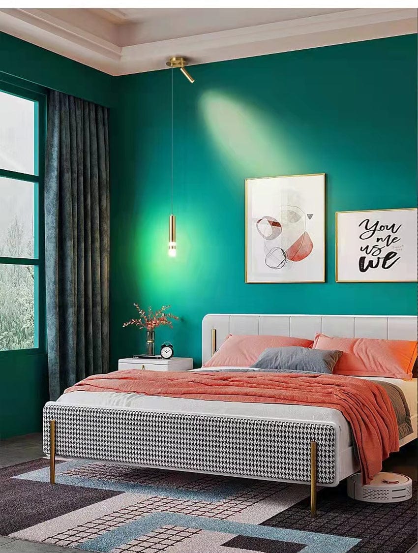 Suspension LED Tube Lumineux Doré ou Noir - Amias  | Marco Lucetti