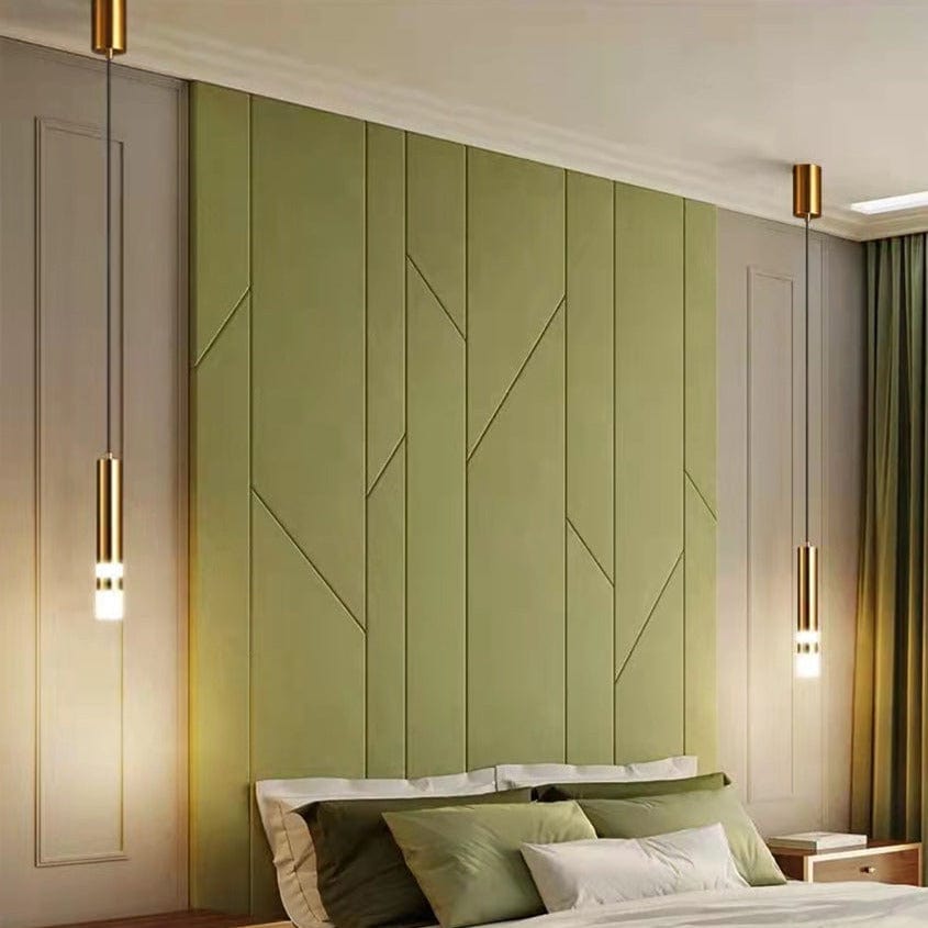 Suspension LED Tube Lumineux Doré ou Noir - Amias  | Marco Lucetti