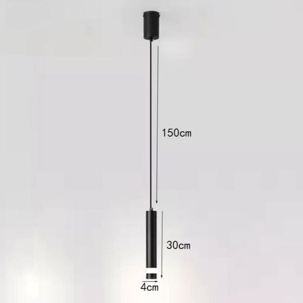 Suspension LED Tube Lumineux Doré ou Noir - Amias  | Marco Lucetti Noir / Chaude