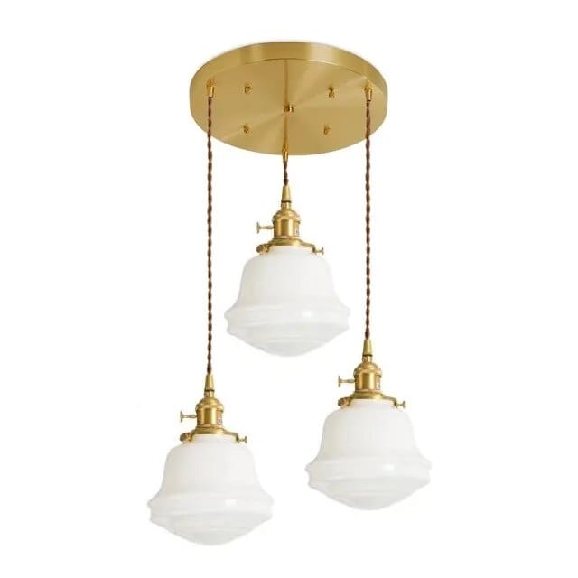 Suspension LED verre blanc. | Marco Lucetti 3 têtes 3